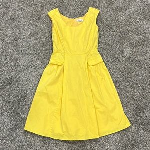 Calvin Klein yellow midi dress size 4
